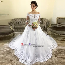 Vestido De Noiva/винтажное кружевное платье невесты с бусинами, сексуальные свадебные платья с длинным рукавом с открытыми плечами, Robe de Mariee Casamento