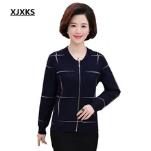 XJXKS, женский свитер, пальто, на молнии, кардиганы, женские, осень и зима, вязанная, модная верхняя одежда, свитера, 801