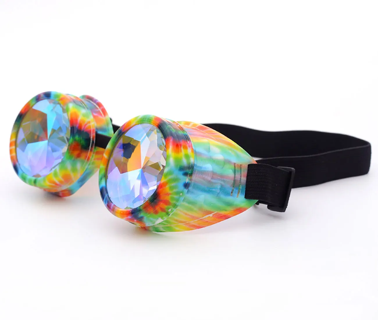 Hotselling Kaleidoscope Rainbow Crystal Lenses Steampunk Goggles EDM Glasses Gothic Cosplay Goggles Eyewear Vintage Halloween