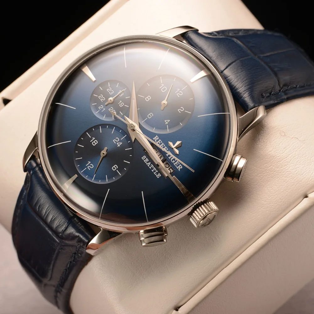 

Reef Tiger/RT 2019 Top Brand Luxury Watch Men MultiFunction Automatic Mechanical Waterproof Blue Watch Relogio Masculino RGA1699