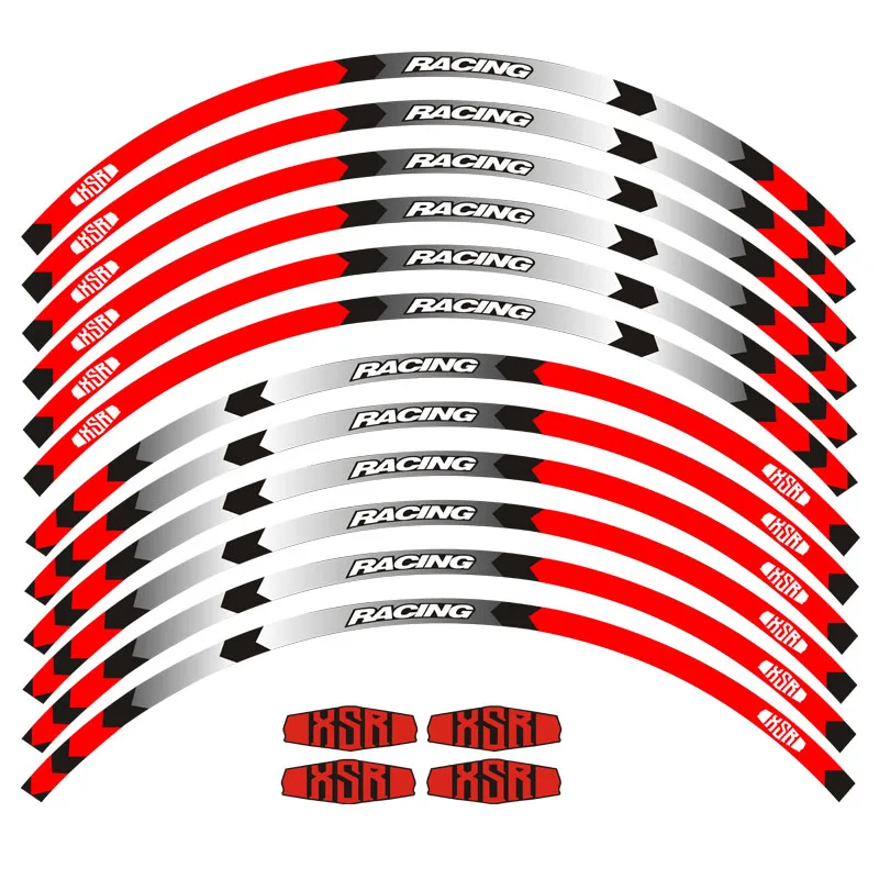 Новинка, наклейка на колеса мотоцикла, полоса, отражающая, водонепроницаемая наклейка на обод колеса, 12 полос, для Yamaha xsr XSR 700 XSR900