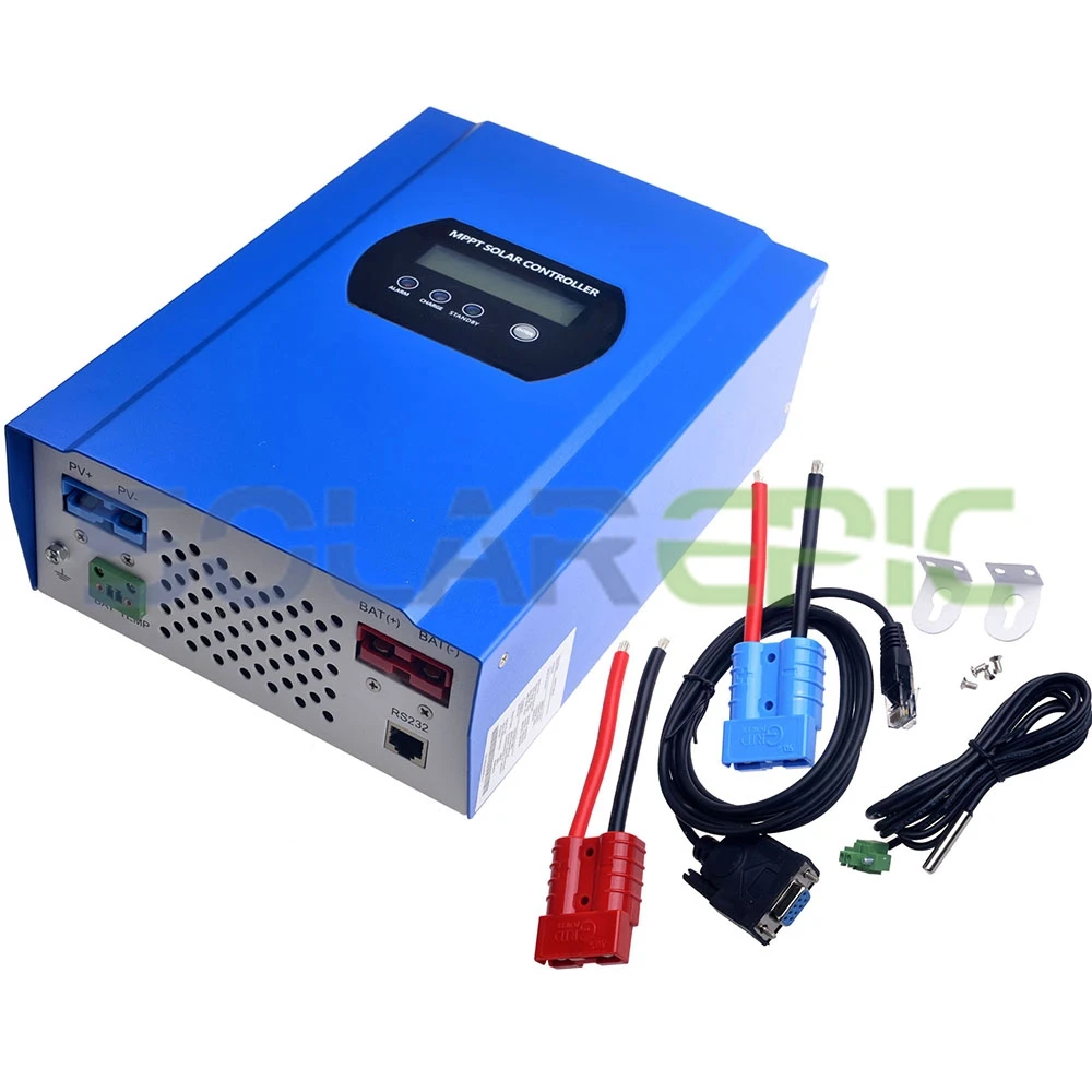 

60A MPPT Solar Controller 12V/24V/48V Battery Regulator Charger Max 150V PV Input RS232 With LCD Display MPPT Solar Controller
