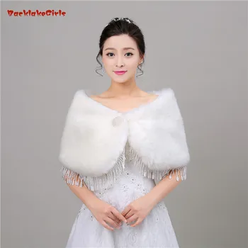 

Elegant 2018 Faux Fur Stoles Wedding Wrap Bolero Bridal Accessories Cape Stock