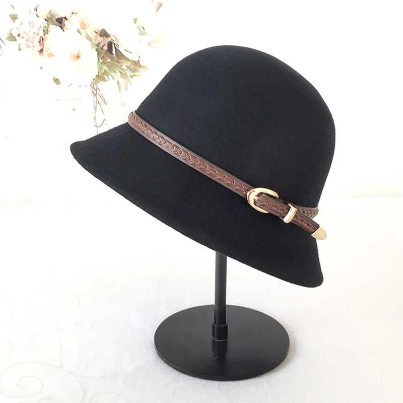 Lady Wool Fedoras Hat Woman Autumn Winter Fedoras Dome Hats British