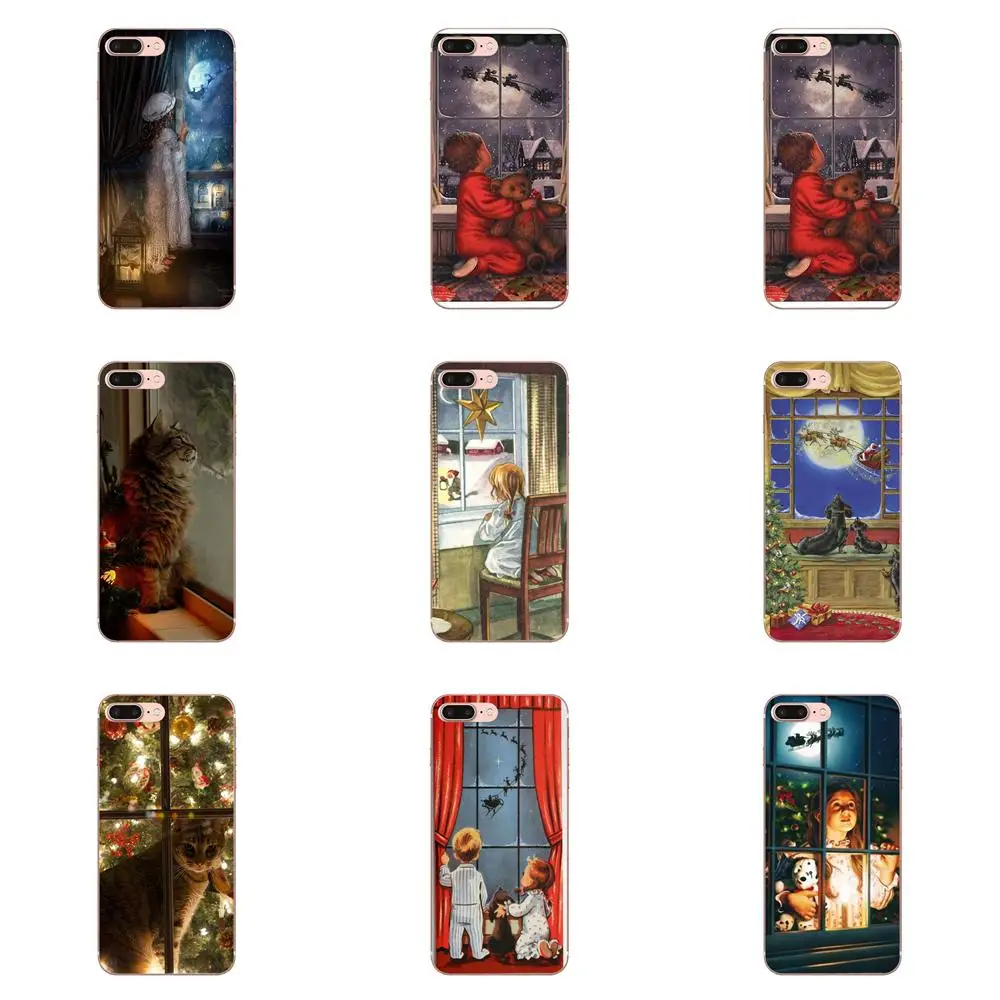

TPU Soft Phone Cover Case Watching Santa Through The Window For Xiaomi Redmi Note 2 3 3S 4 4A 4X 5 5A 6 6A Pro Plus