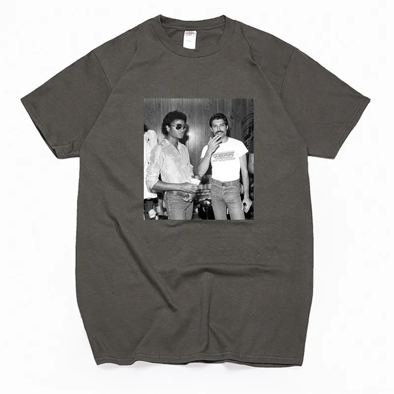 Мужские брендовые футболки Freddie Mercury, летняя футболка Harajuku для девочек, женская модная футболка с принтом группы королевы, футболки с коротким рукавом - Цвет: T49A-deepgrey