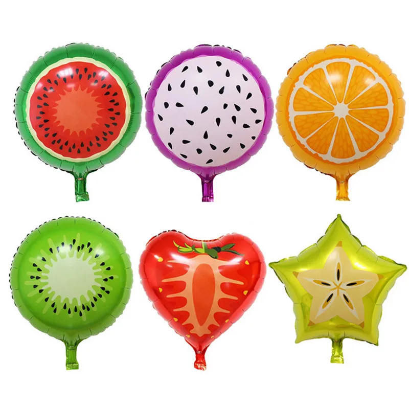 

18 inch fruit balloons strawberry watermelon kiwi pitaya orange carambole balloons Kindergarten party decoration