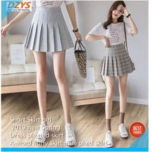 Короткая юбка для девочек Новая весна платье плиссированная юбка-слово воздушная юбка мини-юбка в клетку