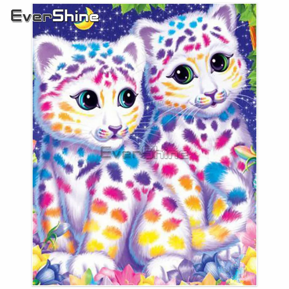 

Diamond Embroidery Cross Stitch Leopard Diamond Painting Full Square Animals Diamond Mosaic Pattern Picture Rhinestone Colorful