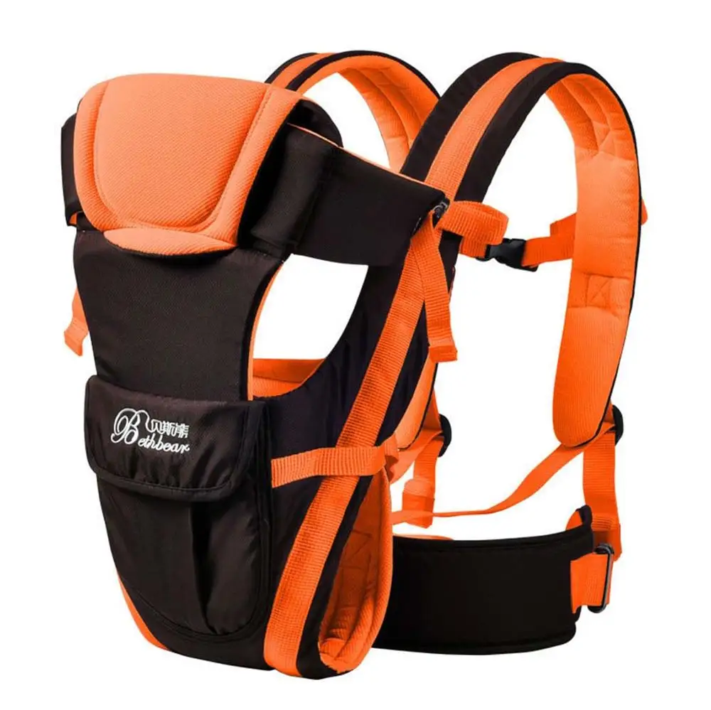 Beth-Bear, от 0 до 30 месяцев, переноска для детей, дышащая, передняя сторона, 4 в 1, для младенцев, Удобный слинг, рюкзак, сумка-кенгуру - Цвет: Оранжевый