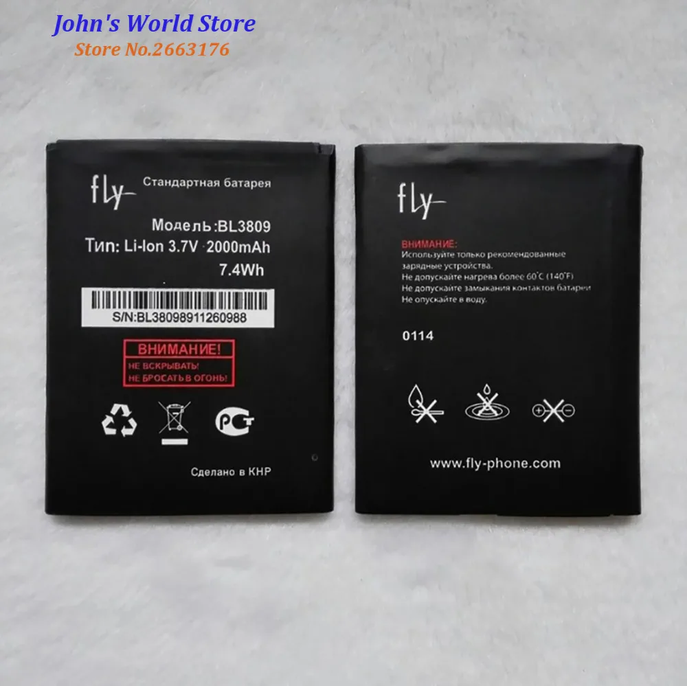 

2019 High Quality BL3809 Battery For Fly IQ458 Quad EVO Tech 2 Li-ion 2000mAh Mobile Phone Bateria Batterie Baterij In Stock