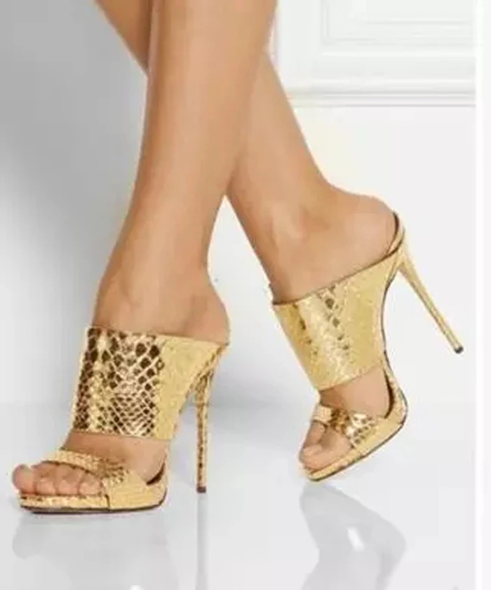 

New Nice Slip on Open Toe Slippers Sexy High Heels Women Slides Sandals Stilettos Summer High-heeled Sandalias Ladies Shoes