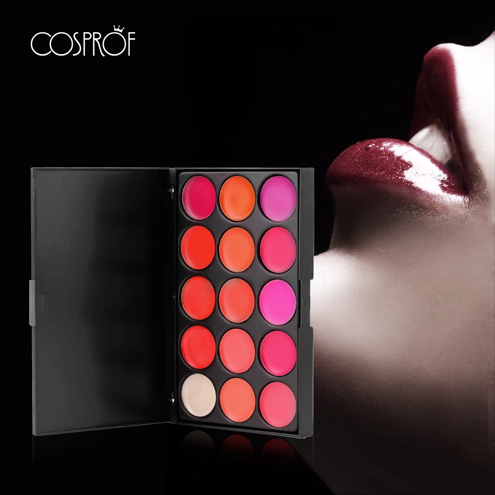 

COSPROF New 15 Colors Long Lasting Matte Lip Gloss Lipstick Palette Beauty Makeup Kit Set
