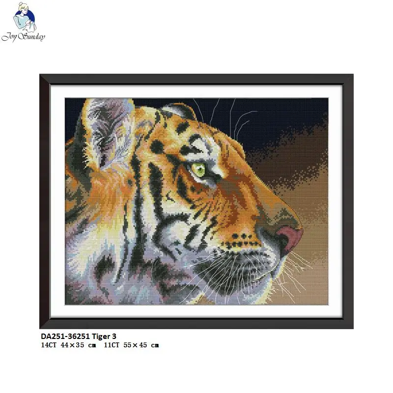 Joy Sunday Tiger узор DMC 14CT 11CT Печатный Набор для вышивки крестиком DIY ручной работы хлопчатобумажная нить вышивка украшение дома отправить подарок