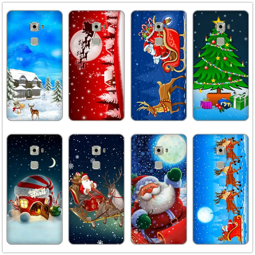 cartoon Santa Claus reindeer Soft TPU phone Case Cover for Huawei MATE 10 PRO 7 8 9 P SMART 20 LITE PLUS shell |