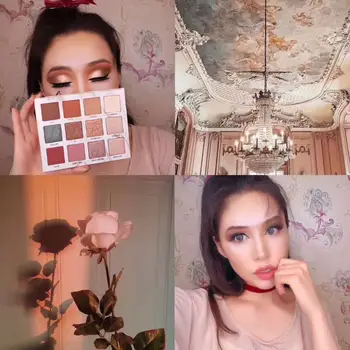 

Rose Eyeshadow Pallete Professional 12 Colors Make up Palette Matte Shimmer Glitter Pigmented Eye Shadow Powder
