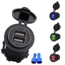 Waterproof Car Charger 12V 24V 4 2A Universal Dual USB Car Cigarette Lighter LED Digital Display