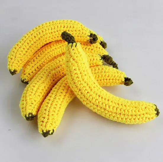 

NEW STYLE.1pcs Crochet Bay toy, Soft eco-friendly amigurumi banana/Icecream toy, newborn gift , kawaii play food plush toy 120
