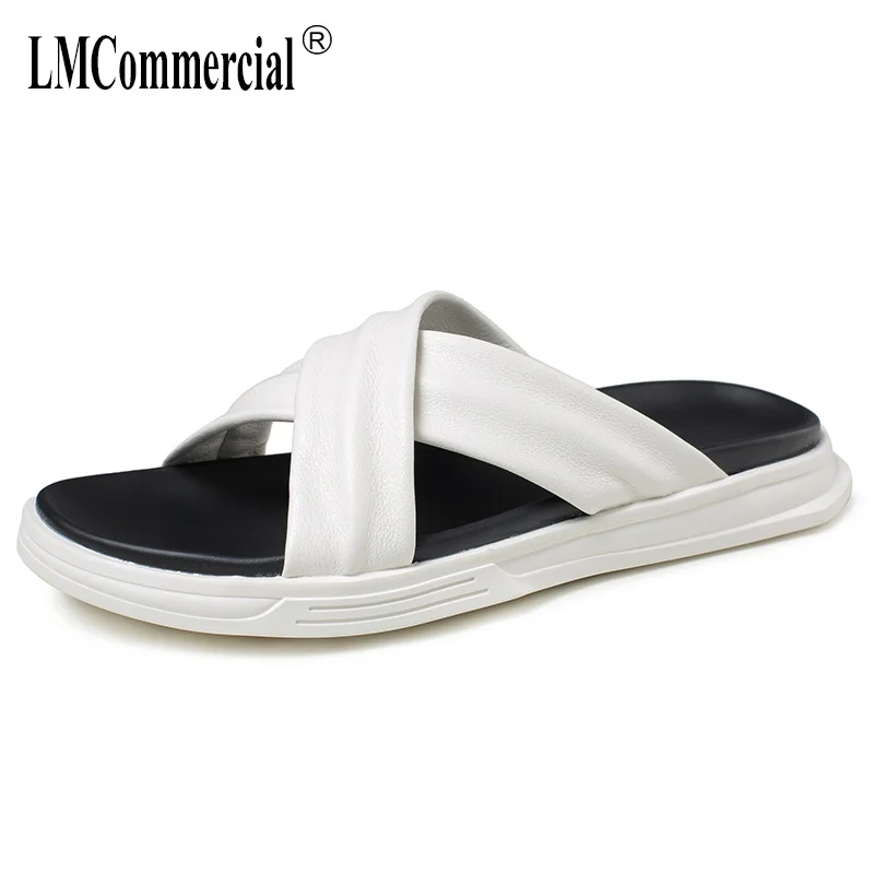 

Slippers Mens trend Korean version Outdoor Fashion Beach sandals Flip Flops casual Shoes beach outdoor anti-skid cowhide summer