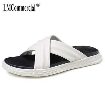 

Slippers Mens trend Korean version Outdoor Fashion Beach sandals Flip Flops casual Shoes beach outdoor anti-skid cowhide summer
