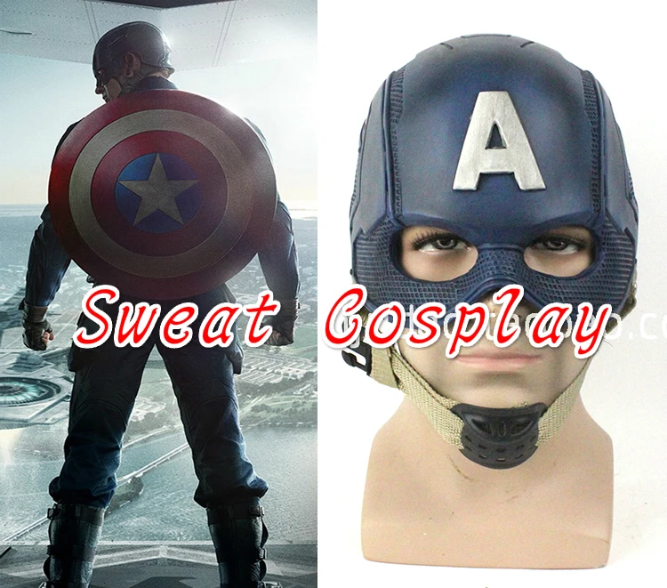 

High Quality Super Hero The Avengers Civil War Captain America Helmet Wearable PVC Mask Captain America Mask