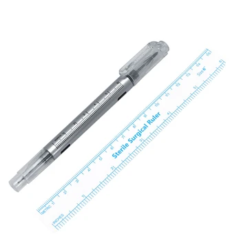 

Eyebrow Tattoo Makeup Tool - Eye Brow Skin Position Piercing Scribe Marker Pen Dual Tip & Measuring Ruler