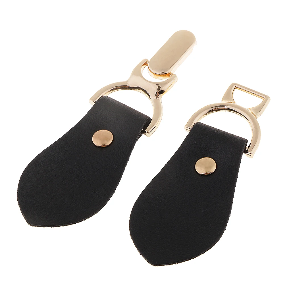 1 Pair PU Leather Toggle Button Coat Jacket Duffle Black DIY Sewing Crafts
