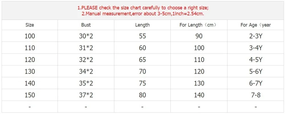 SIZE CHART