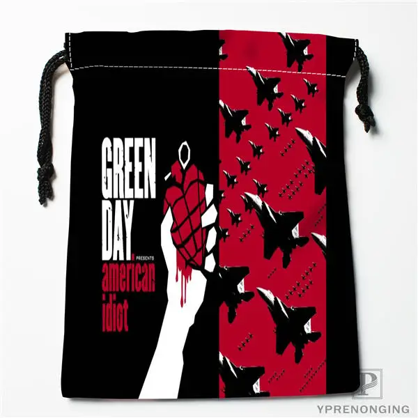 Пользовательские Green Day мешки Drawstring печати для хранения мода путешествия мини-сумка Плавание Пеший Туризм игрушки мешок Размеры 18x22 см#180412-11-15 - Цвет: Drawstring Bags