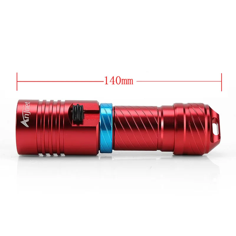 Anjoet акваланг мощный ныряющий фонарик XM L2 led 100 м подводный фонарь свет + 18650