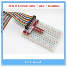 1Set Raspberry PI GPIO Extension Board + 26 Pin Cobbler Extension Flat Ribbon Cable Wire + 400pt Breadboard for Raspberry PI