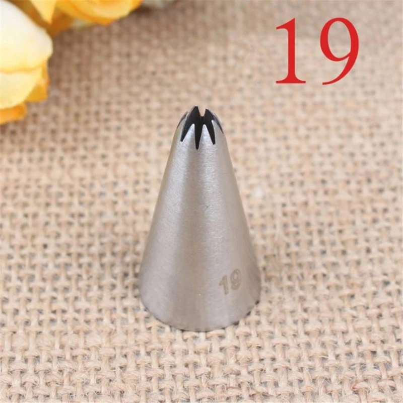 

19# Large Size Open Star Piping Nozzle Cake Cream Decoration Stainless Steel Icing Tips Cupcake Pastry Tools