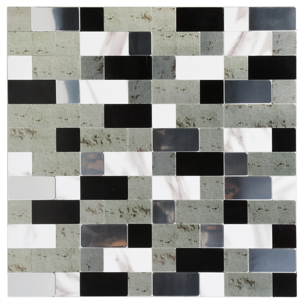 

HomeyStyle 12 Inch Marble Ceiling Peel and Stick Wall Sticker 3D Mirror Self Adhesive Mosaic Wall Panel for Bathroom 4 PCS A Lot