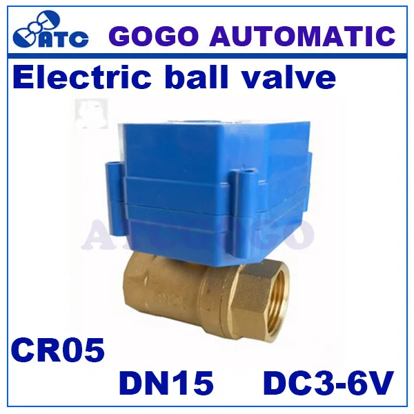 CWX-60P DN15 1/2 bsp 2 way Латунь большим вращающим моментом и индикатор положения электрический управляемый шаровой кран DC3-6V/DC12V, CR05/CR01/CR02