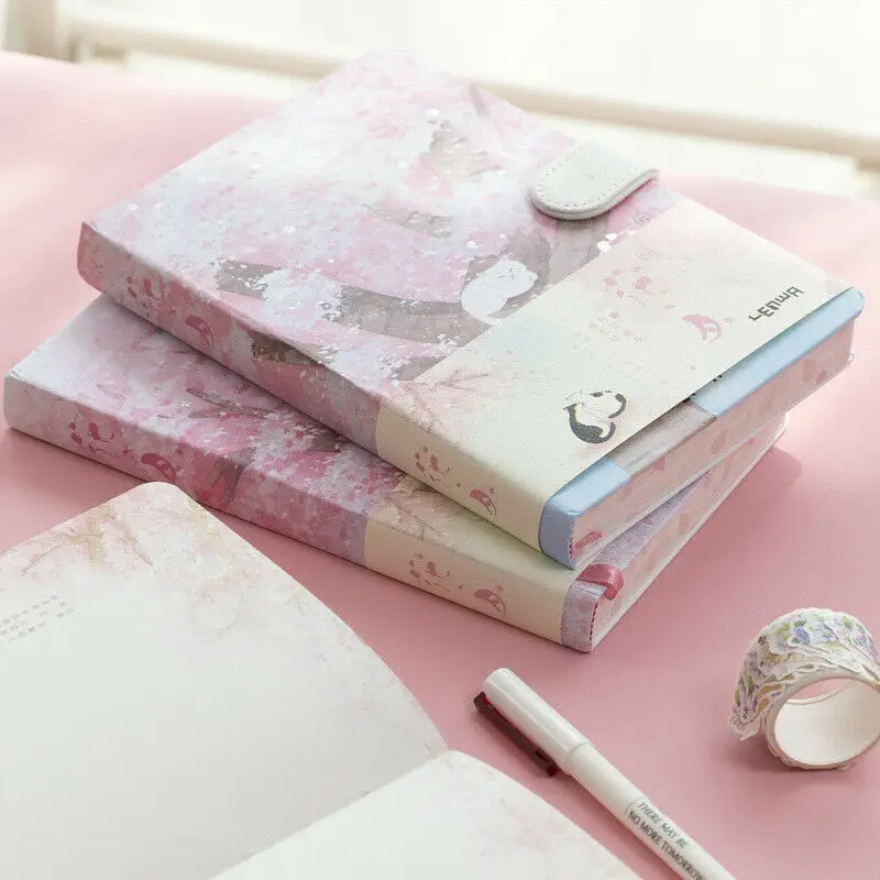 

Creative Magnetic Buckle Hand Book Simple Illustration Notepad Diary Notebook