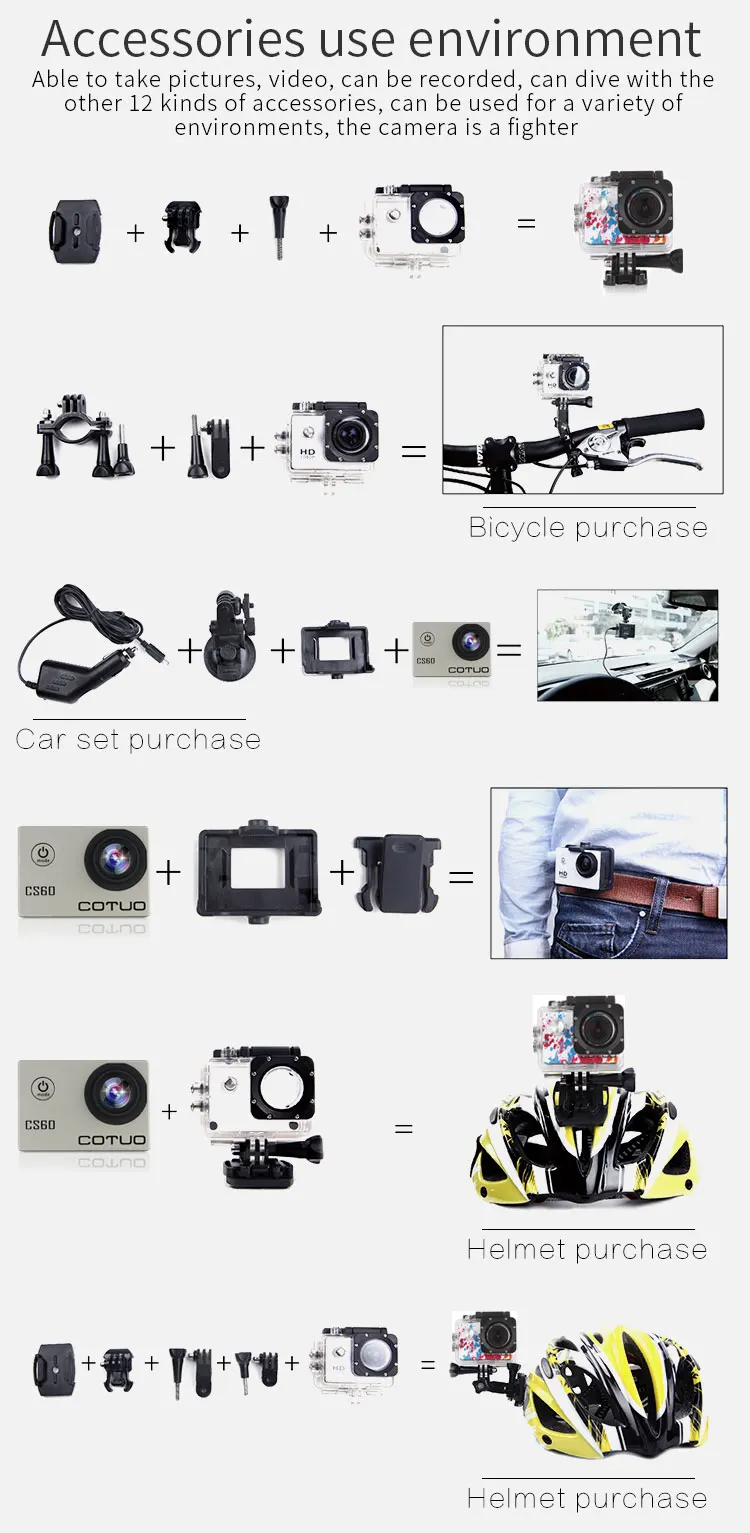 COTUO pro "LCD 16MP CS60 acción 30m impermeable deportes 1080P hoy Health 720P Cámara cam IOW 170D 30fps HD anti-shake de 2,0 ir 120fps Descuento Ultra 4K WiFi Natural 31 COTUO pro "LCD 16MP 31