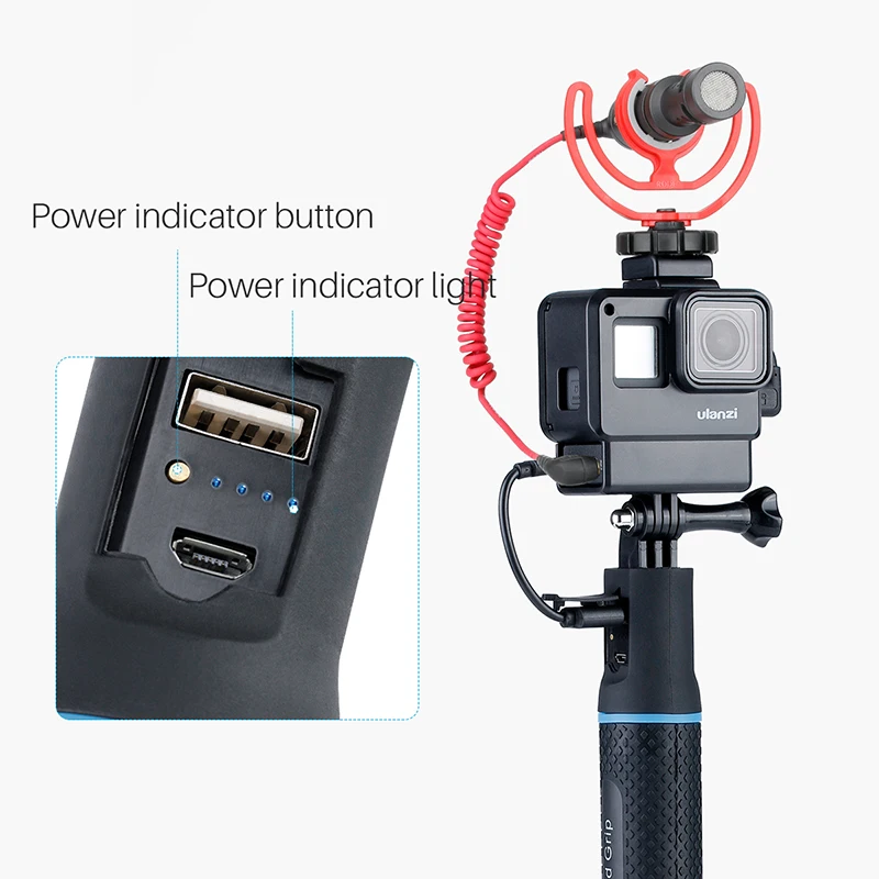 5200 мАч Go Pro Power Bank палка батарейка рукоятка для Gopro Hero 7 6 5 Аксессуары камера DJI Osmo
