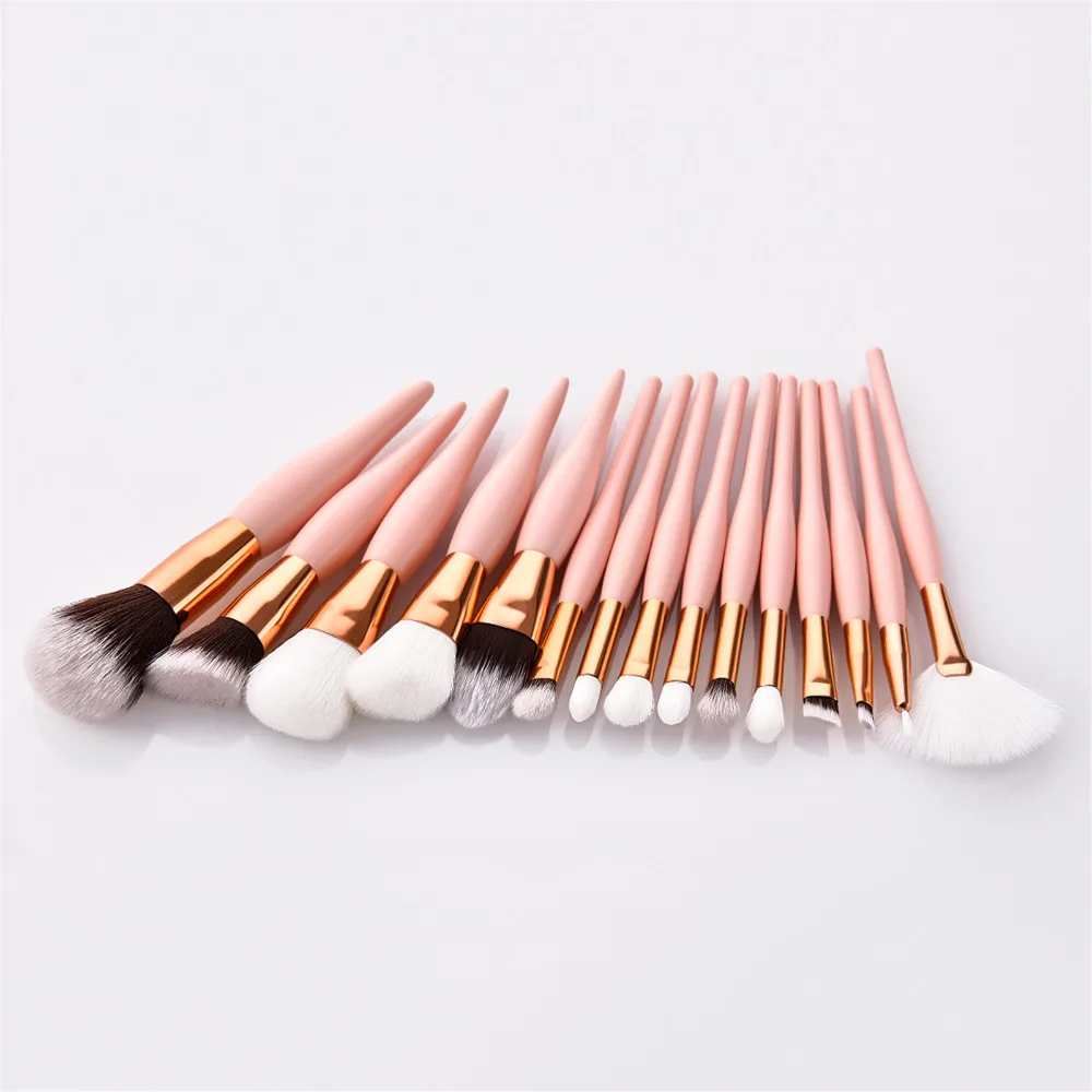 Pincéis de Maquiagem Pincel de Base de Maquiagem Vander Pcs Profissional Definida Cosméticos Blending Foundation pó Rosa Make up Brush 8 - 12 15 10 High Quality Beleza e saúde