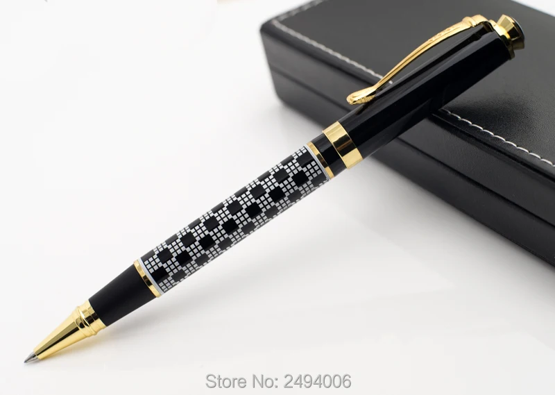 Высокое качество 0,5 мм черные чернила металлические золотые цветные деловые офисные средние шариковые ручки
