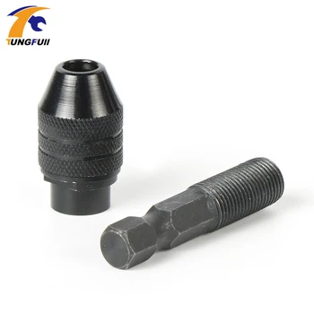 

Tungfull keyless drill chuck dremel rotary Tools Accessories 0.5-3.2mm collet hexagonal mini drill chucks adapter
