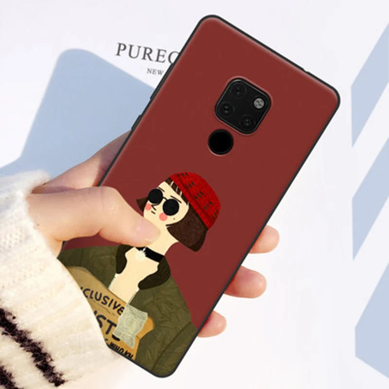 Силиконовый чехол для Huawei Mate 20 телефона мягкий с рисунком влюбленных из