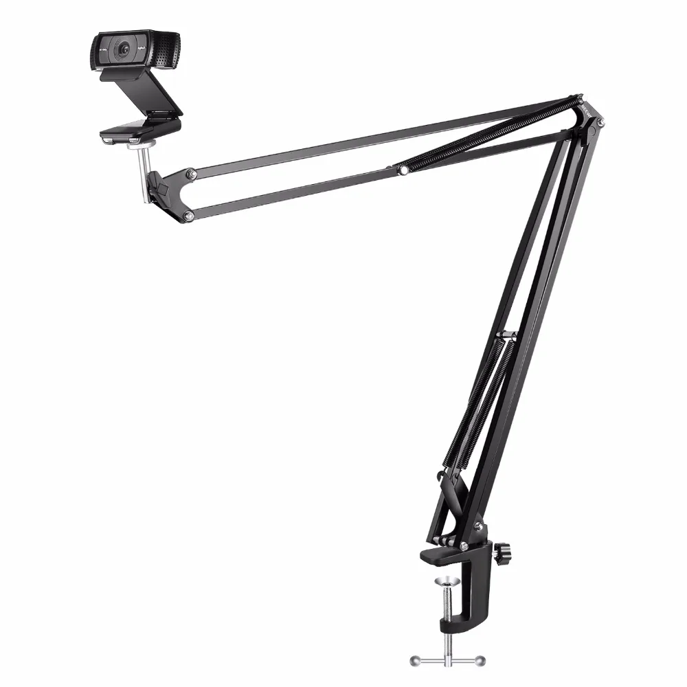 Soporte de brazo de escritorio ajustable Neewer con montaje de cámara para cámara web