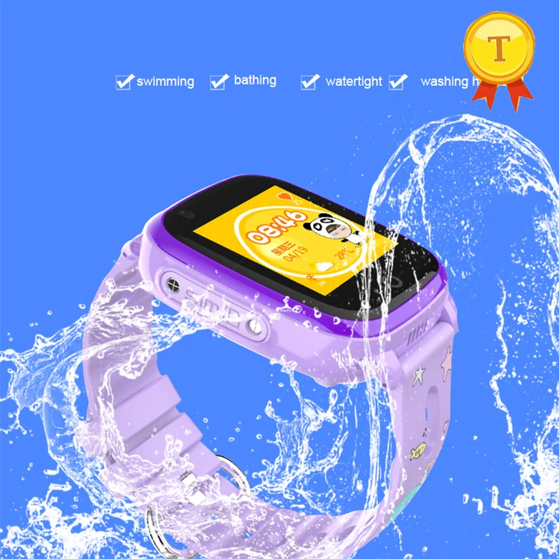 

2019 new Touch Screen Android iOS 4G kids swim smartwatch phone watch with one-button SOS emergency call GPS baby smart watch