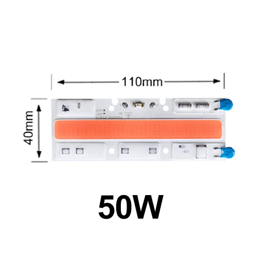 Светодиодный светильник для выращивания с чипом COB 20 Вт 30 Вт 50 Вт 70 Вт 220 В 110 В светодиодный фито-светильник полного спектра для выращивания растений - Испускаемый цвет: 50W Long Type