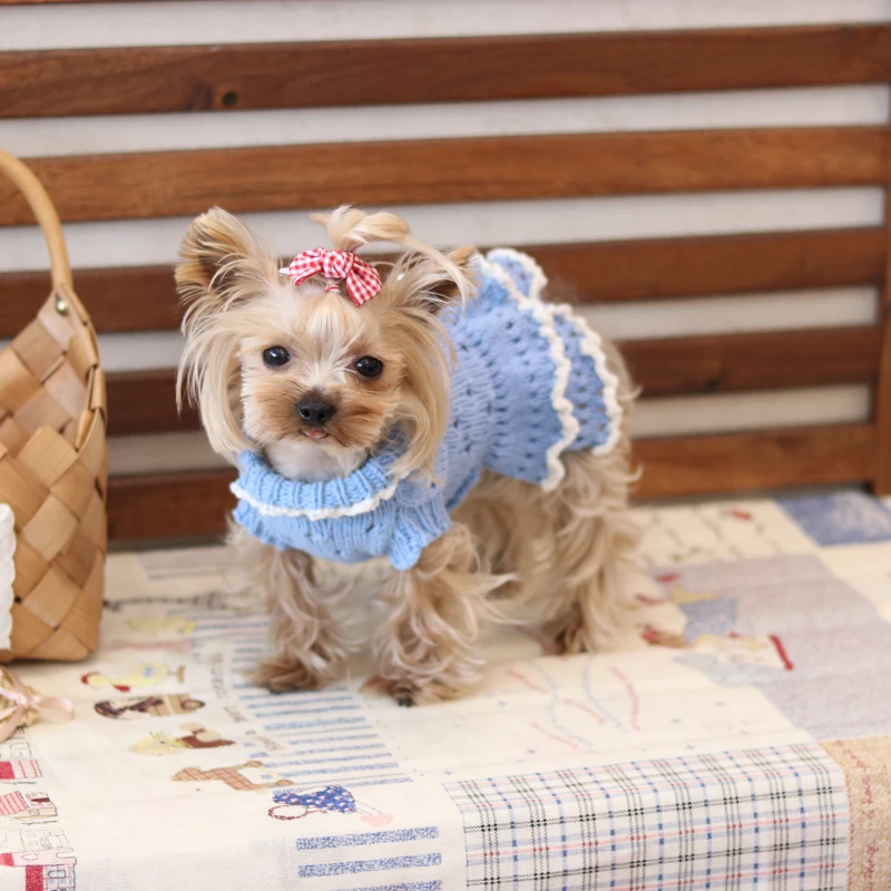 Высококачественные вязаные платья ручной работы Одежда для собак товары для кошек платья для животных Мальтийский Чихуахуа Йоркский весна осень
