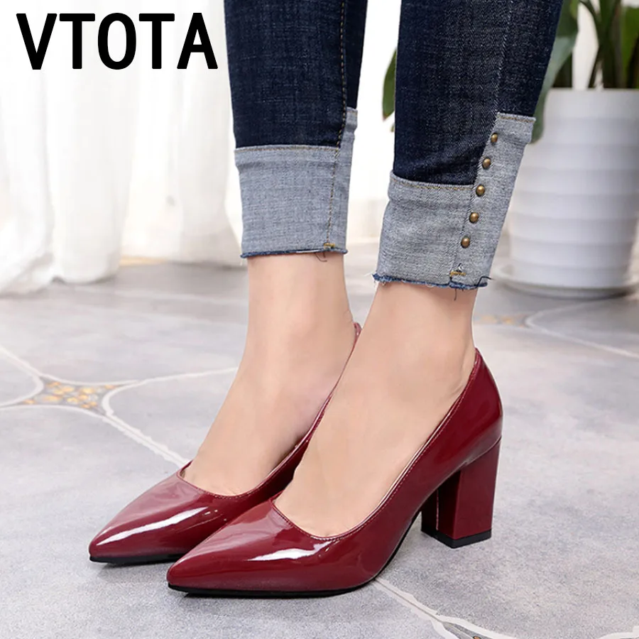 

VTOTA Ladies High Heel Non-Slip Pointed Career Single Shoes Shallow Pumps Zapatos Mujer 2018 Spring Autumn Luxury Shoes Women L3