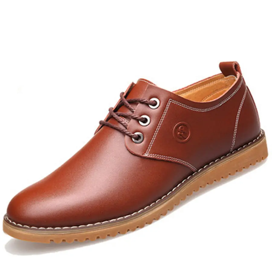 Top sale Men leather shoes large size flat bottom men fashion casual
