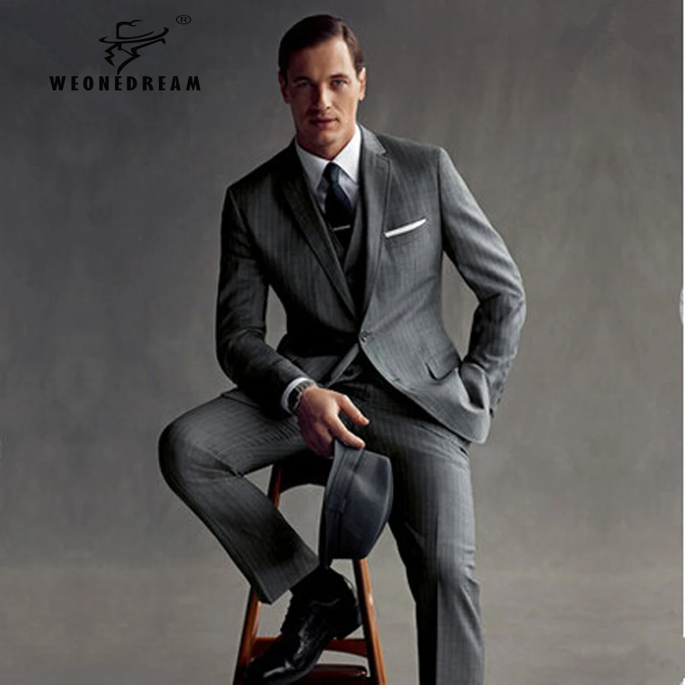 Grey Mens Suits For Wedding Go Weonedream Slim Fit Tuxedos Grey Mens Wedding Suits 2017 Two Ons Custom Groomsmen