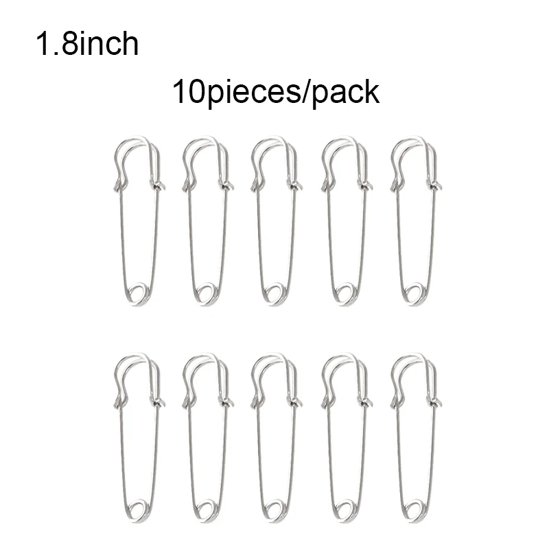 10 шт./упак. Брошь-булавка замок Металлические Булавки 1,8-2,9 дюймов булавки и иглы запирающая застежка для шарфов шаль DIY ювелирные аксессуары - Цвет: 1.8inch