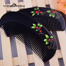 Натуральный персиковый деревянный гребень с фабрики расческа в подарок лак Искусство Ручная роспись настраиваемый гребень для волос карманные гребни Y034